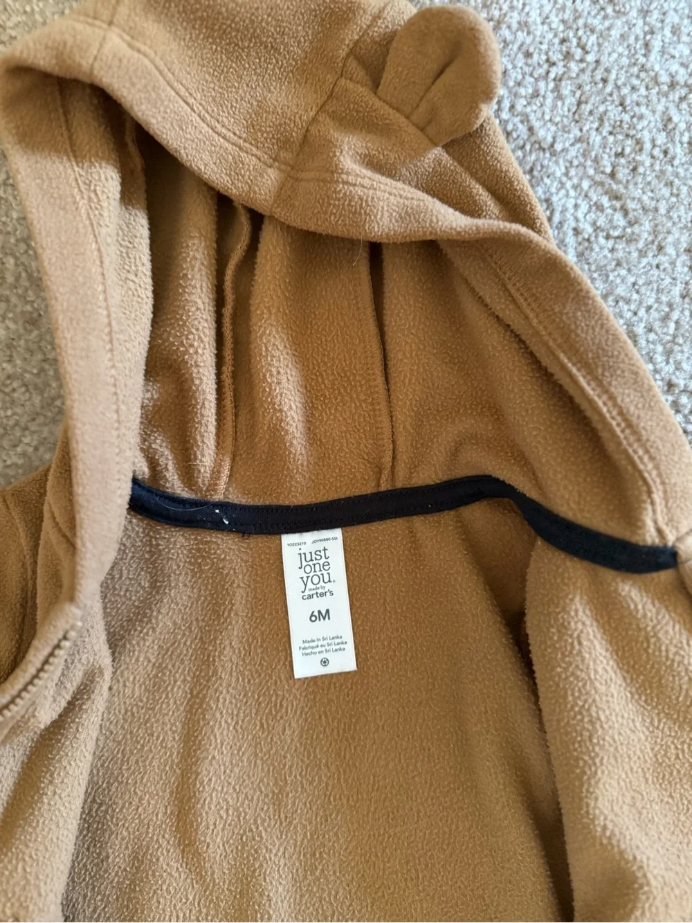Carter's Tan Fleece Hooded Puffer Jacket